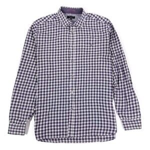 Ted Baker London Plaid Flip Cuff Long Sleeve Button Down Dress Shirt Mens XXL